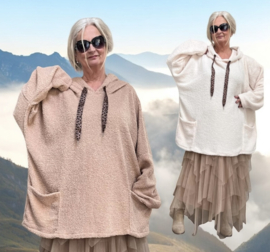 Sissy ITALIA oversized fleece tuniek/ stretch/in meerdere kleuren