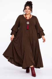 Itala   viscose crepe A-lijn jurk stretch /in meerdere kleuren