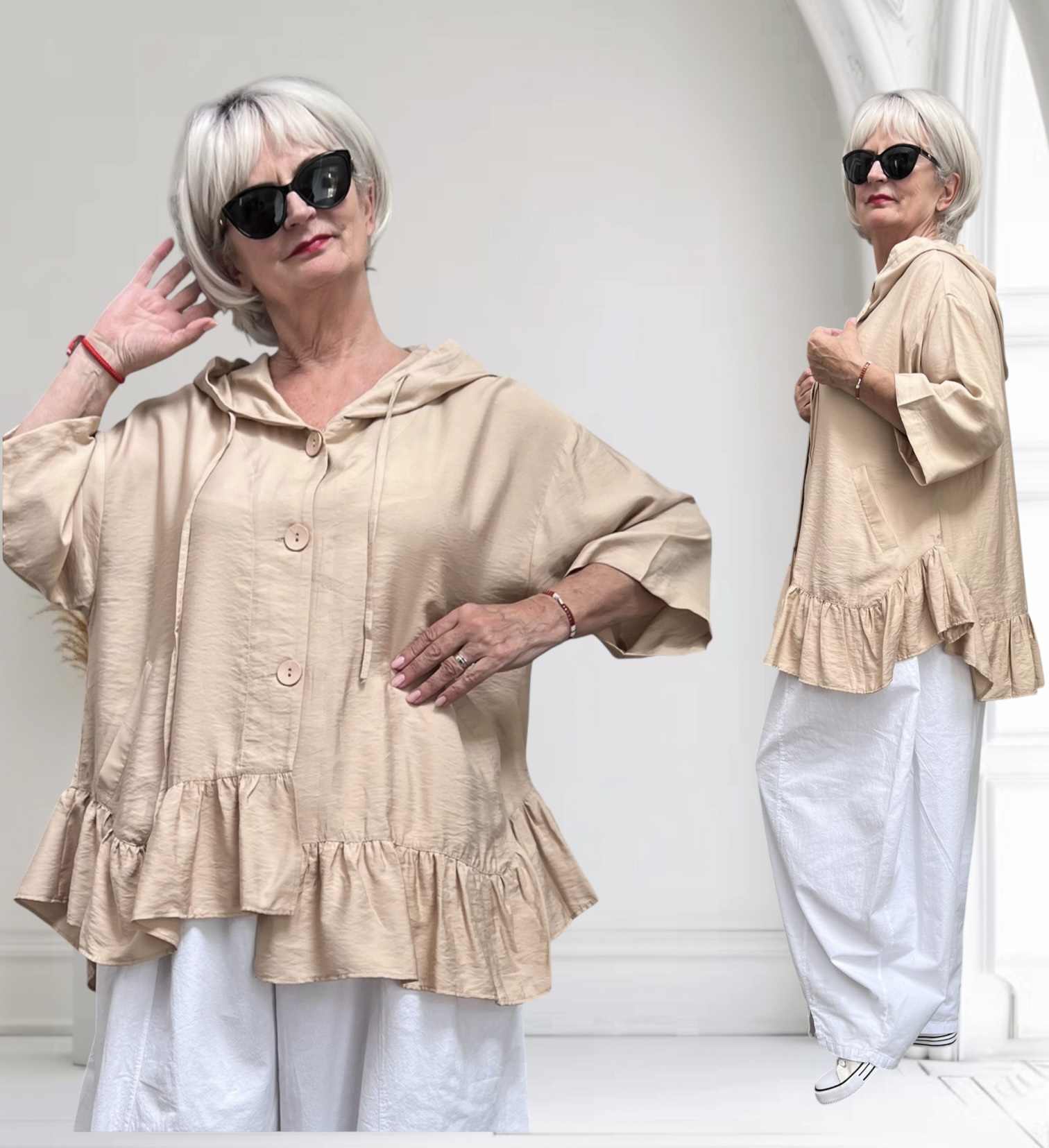 SINNE design.. A- lijn viscose blazer/vest