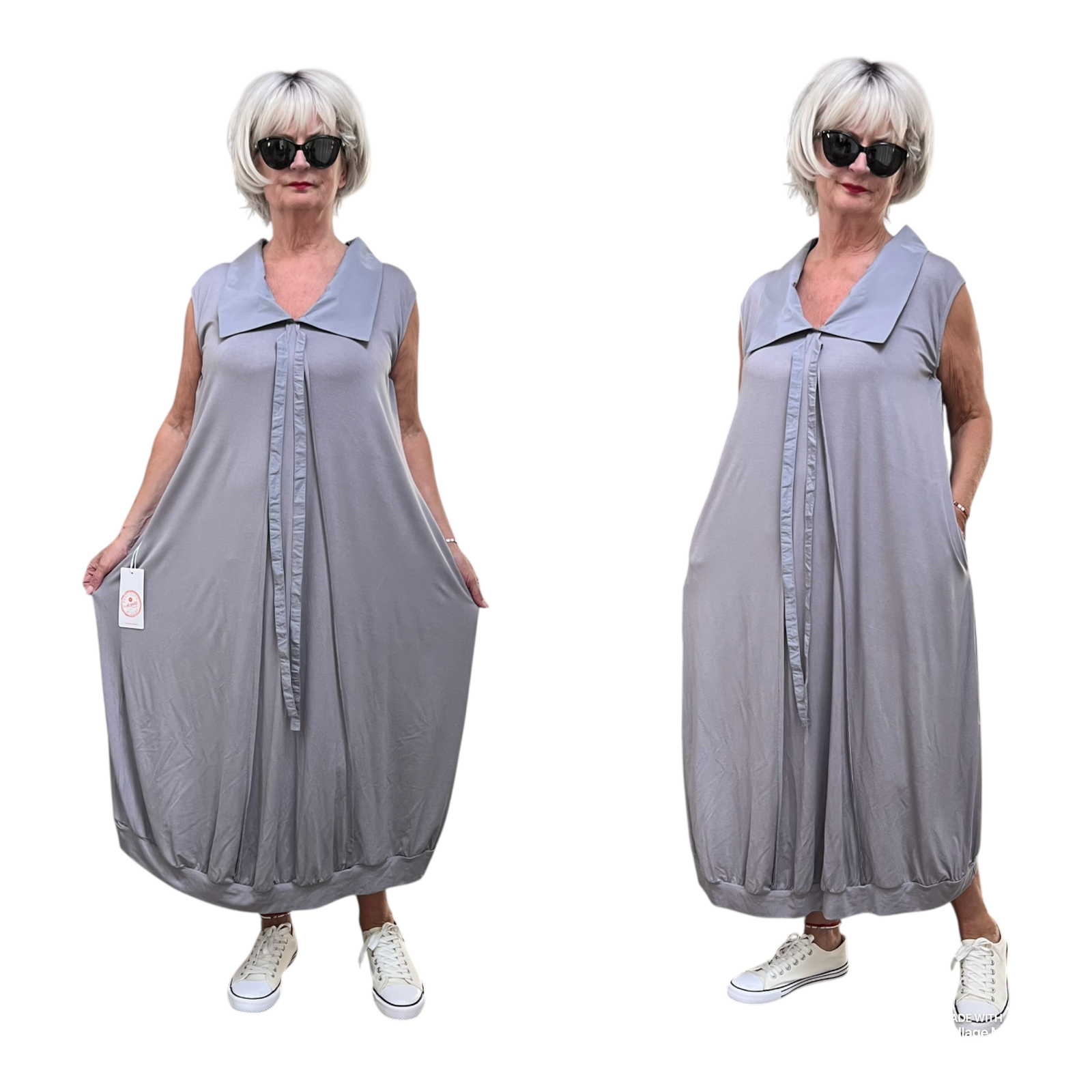 ALYANS viscose A-lijn jurk stretch