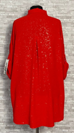 ITALIA  oversized viscose  A-lijn blouse met fijne glitter/in meerdere kleuren