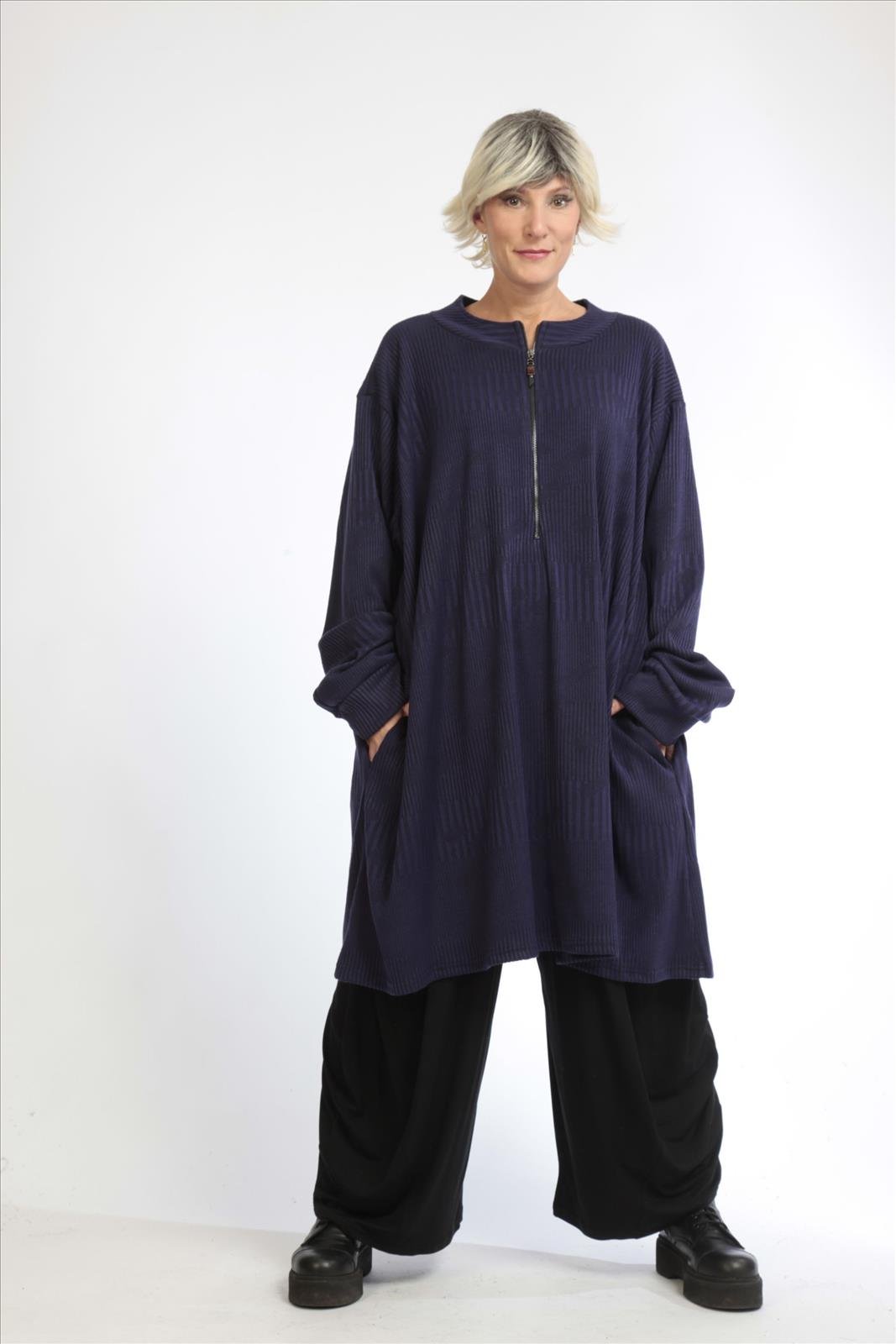 AKH viscose  jersey A-lijn tuniek stretch paars