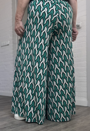 ITALY Mode jersey viscose  wijde broek apart /zeer rekbaar