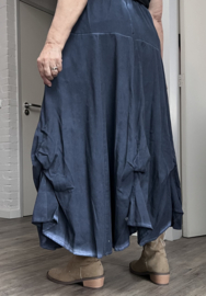 LUUKAA de modieuze kleuring oversized katoen rok met verstelbare plooien/in meerdere kleuren