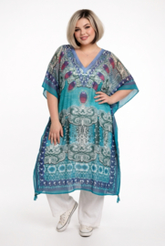 ONE OF A KIND  viscose zomer poncho/tuniek ( extra groot)