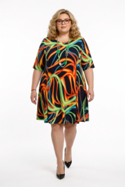 New Jersey viscose A-lijn jurk stretch