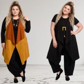 ITALIA MODA oversized eco-suède mouwloose vest stretch/in meerdere kleuren