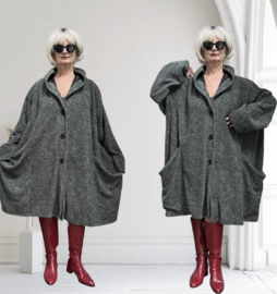AKH oversized wollen winterjas/mantel  gevoerd