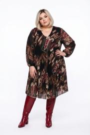 ITALIA MODA  viscose chiffon met accordeonplissé A-lijn jurk gevoerd /stretch