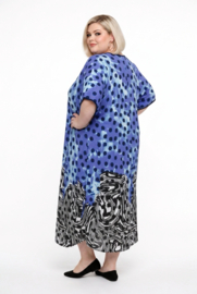 DIVAS PLANET oversized viscose kaftan/jurk met knoopsluiting