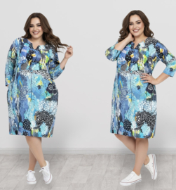 Ophilia premium kwaliteit katoen jurk  stretch