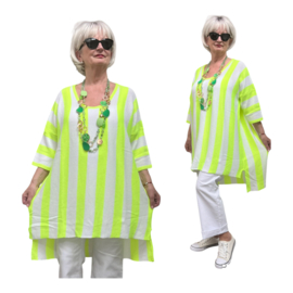 AKH oversized katoen/acryl gebreide tuniek/top  apart stretch