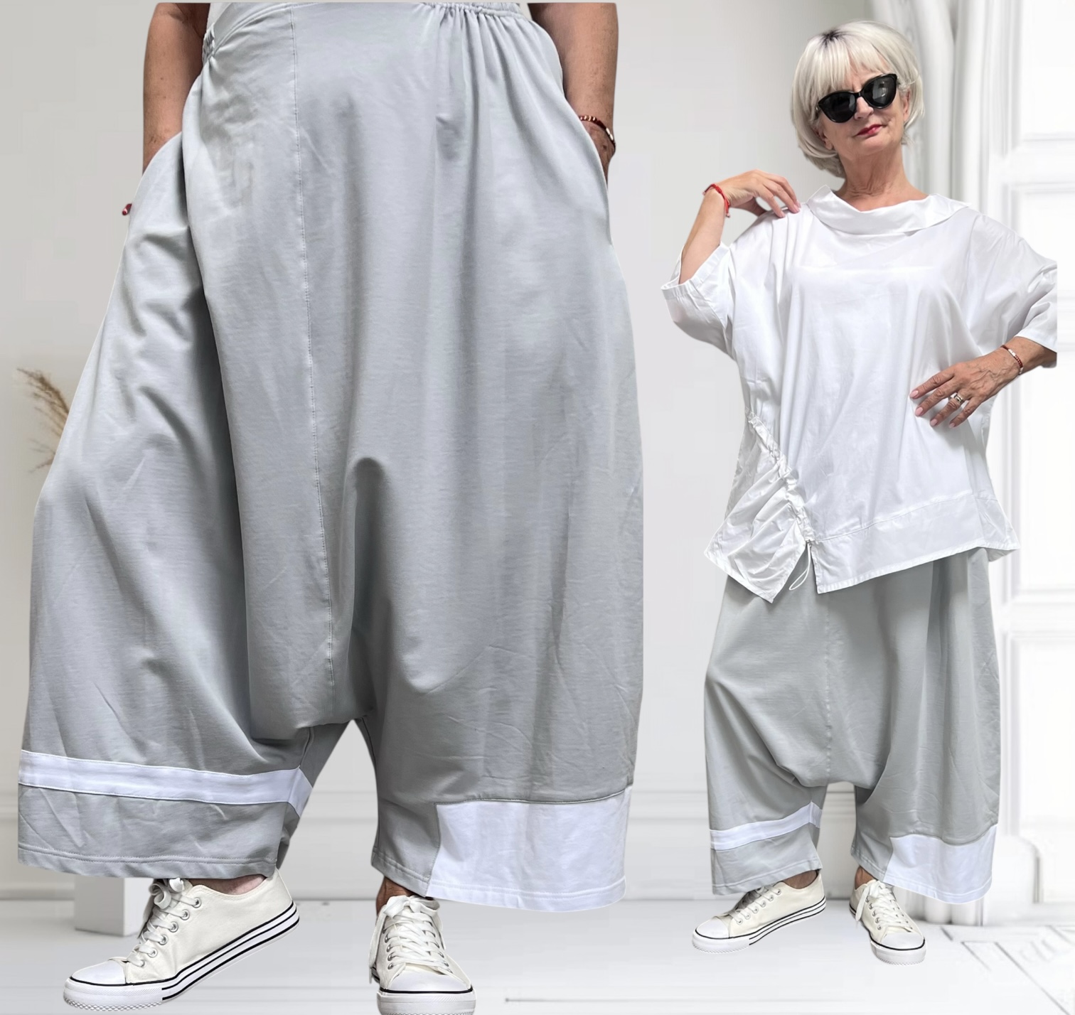 SINNE design..  viscose harembroek stretch/in meerdere kleuren