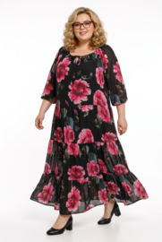 SASHA VIVIEN  chiffon met een vleugje zijde jurk gevoerd