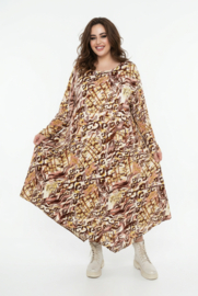 AKH oversized jersey viscose A-lijn jurk apart stretch