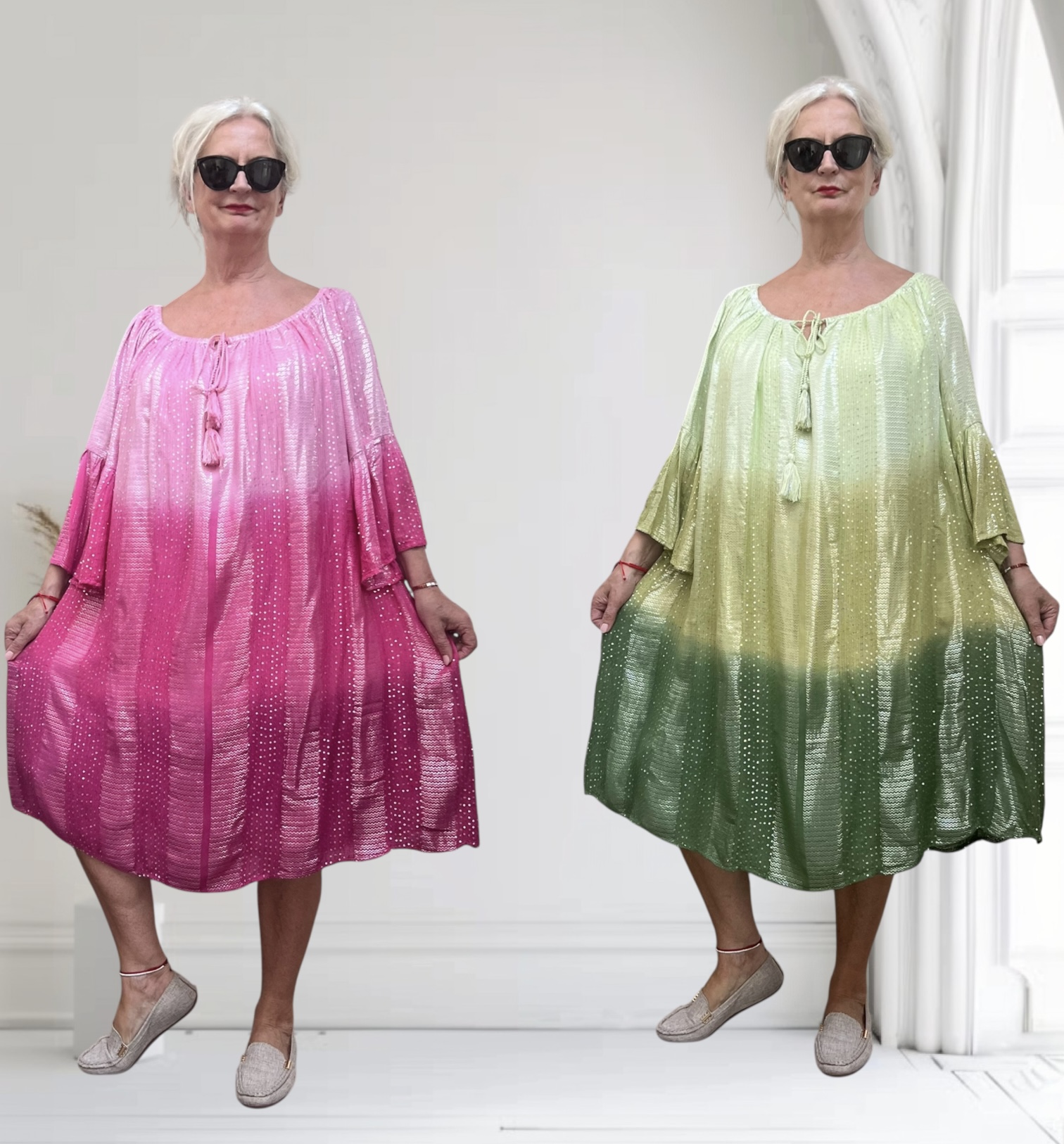 UNIDIVA viscose BOHO jurk gevoerd apart/in meerdere kleuren