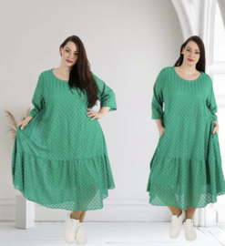 AKH viscose A-lijn KANTEN jurk met zakken gevoerd /apart stretch