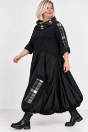 Vincenzo Allocca oversized katoen ballonjurk met sjaal apart/stretch zwart