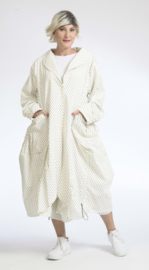 AKH viscose A-lijn zomer jas apart /stretch /wit/zwart/stretch 