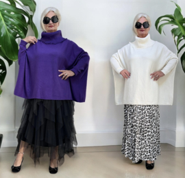 ITALIA oversized viscose mix gebreide top/tuniek met col  /in meerdere kleuren