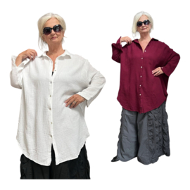 ITALIA oversized hydrofiel katoen A-lijn blouse/hemd /in meerdere kleuren