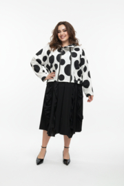 158C katoen mix blazer/vest/wit/zwart stretch