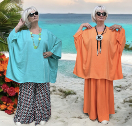 ITALIA de modieuze kleuring oversized viscose top/tuniek/niet doorschijnend /in meerdere kleuren