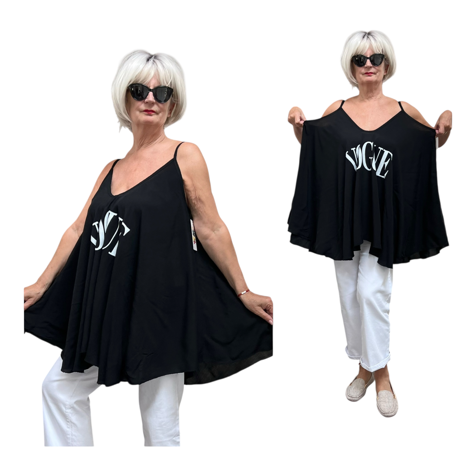 ITALIA oversized viscose A-lijn zomer top