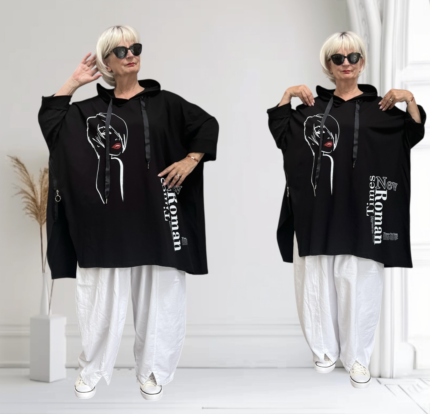 ITALIA MODA oversized katoen tuniek stretch /in meerdere kleuren