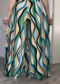 ITALY Mode jersey viscose  wijde broek apart /zeer rekbaar
