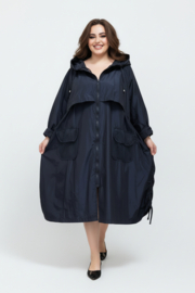 Zedd Plus oversized waterbestendig tussenjas donkerblauw