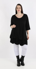 AKH jersey  viscose A-lijn tuniek/jurk apart stretch  zwart