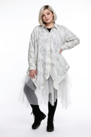 FlyOut  oversized hemd/tuniek met inzet van tule stof/in meerdere kleuren