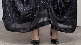 Divas planet viscose A-lijn jurk zwart