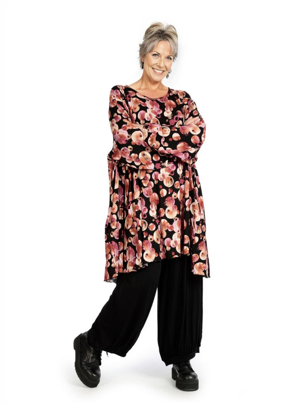 AKH oversized viscose tricot A-lijn tuniek  apart stretch