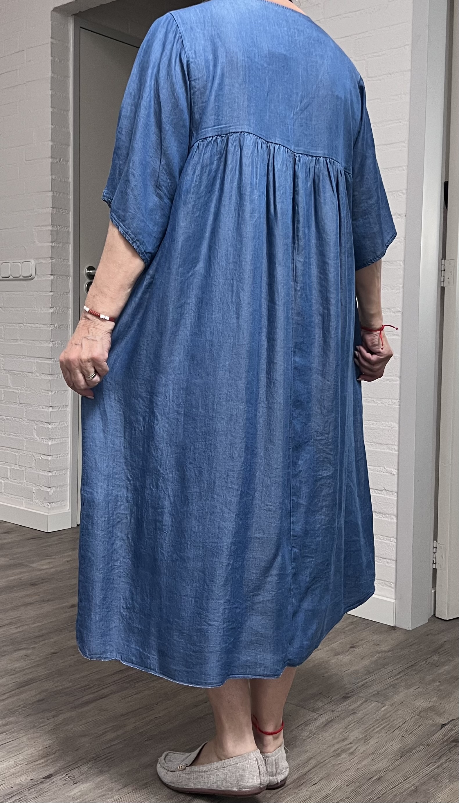 ITALIA MODA tencel jeans A-lijn jurk/in meerdere kleuren