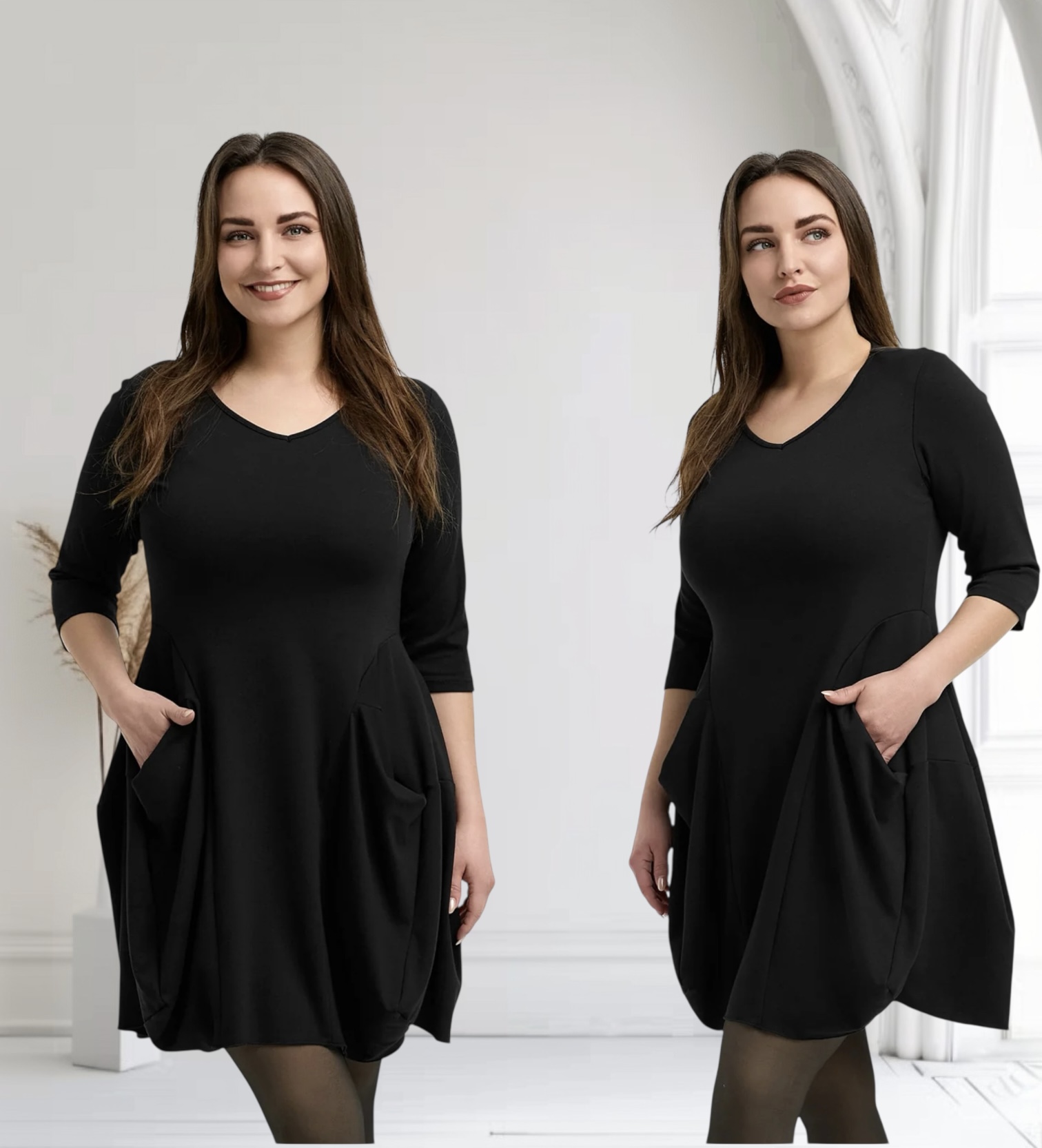 KEKOO design viscose A-lijn jurk stretch