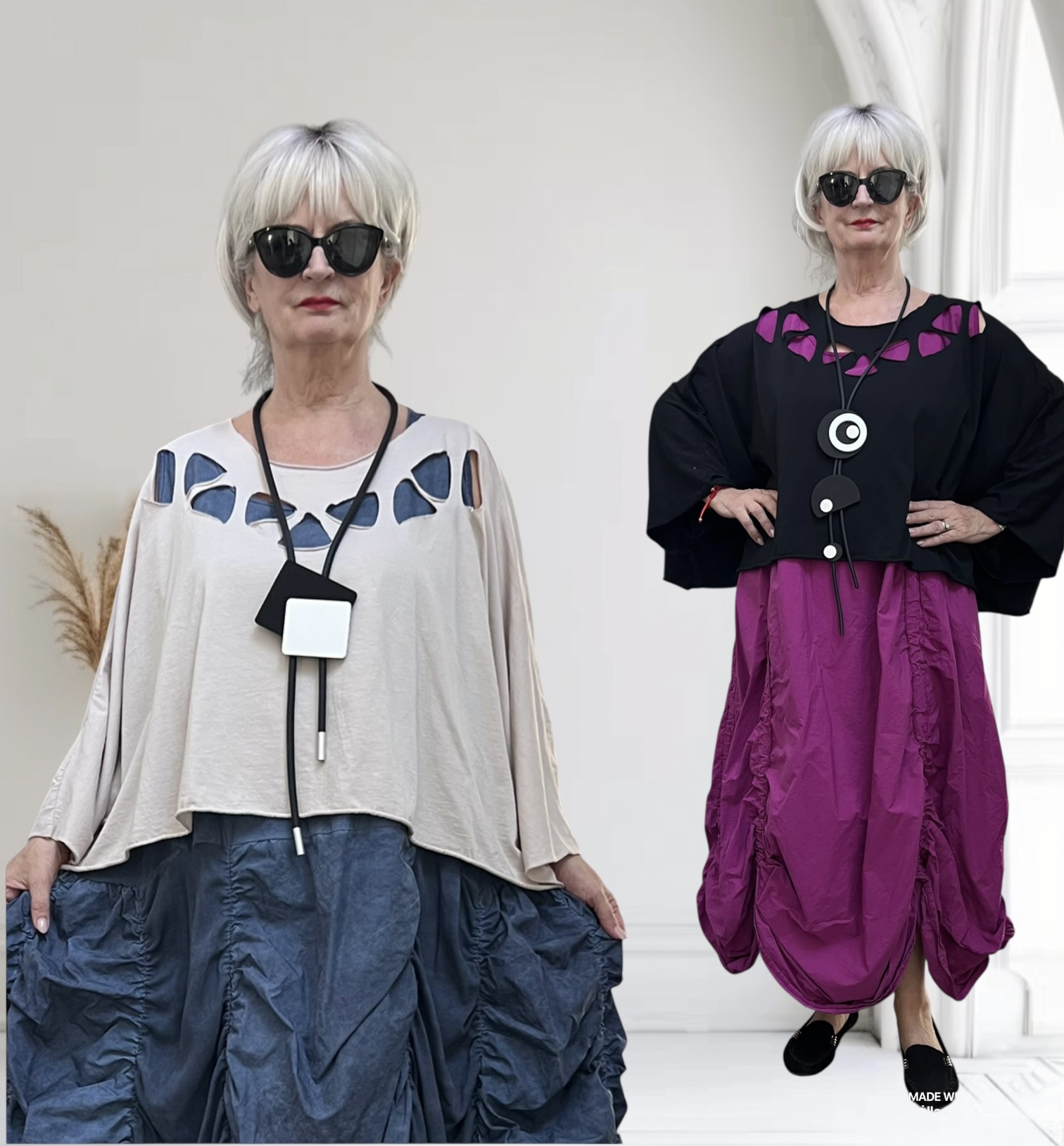 ITALIA  oversized  katoen top apart stretch/in meerdere kleuren