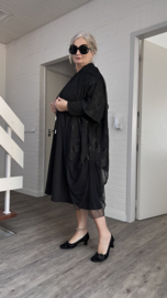 BLACK H-4 oversized chique vest/tuniek apart zwart