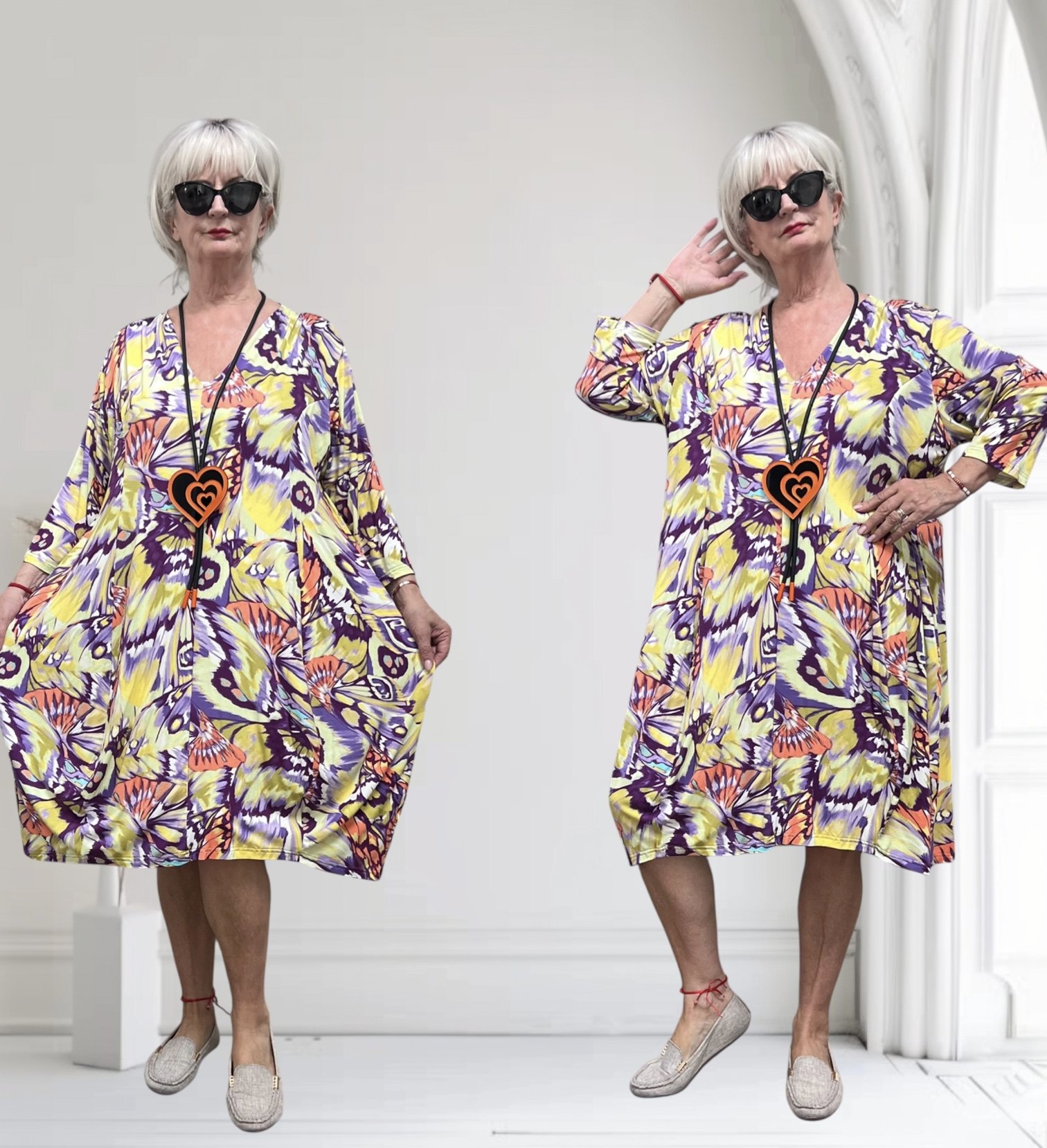Ophilia viscose A-lijn jurk  stretch