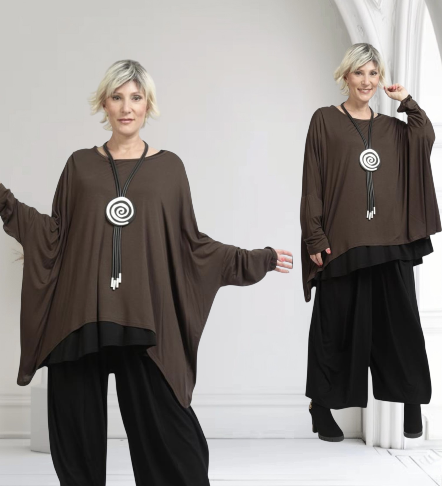 AKH oversized viscose jerseyA-lijn top/tuniek apart stretch