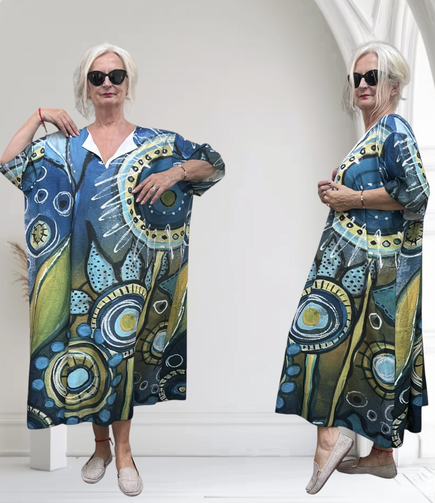 ITALIA MODA oversized visccose zomer jurk apart