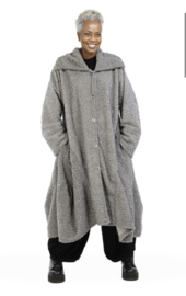 AKH oversized lange ballonvorm glanzendet gekrulde bont winterjas