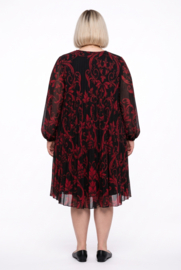 ITALIA MODA  viscose chiffon met accordeonplissé A-lijn jurk gevoerd /stretch/in meerdere kleuren