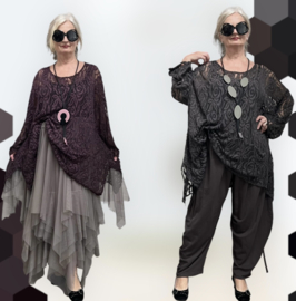 Moonshine de modieuze kleuring oversized kanten top /in meerdere kleuren