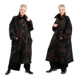 AKH oversized lange wollen winterjas/mantel  gevoerd