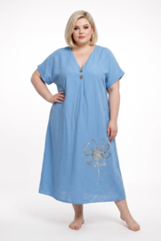 ITALIA MODA  viscose geborduurde jurk/in meerdere kleuren