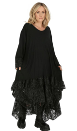 AKH oversized viscose A-lijn tuniek met glitter KANT stretch