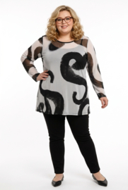 Vincenzo Allocca oversized top stretch/zwart/wit