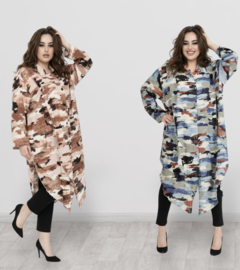 AKH oversized viscose A-lijn blouse/tuniek apart / in meerdere kleuren